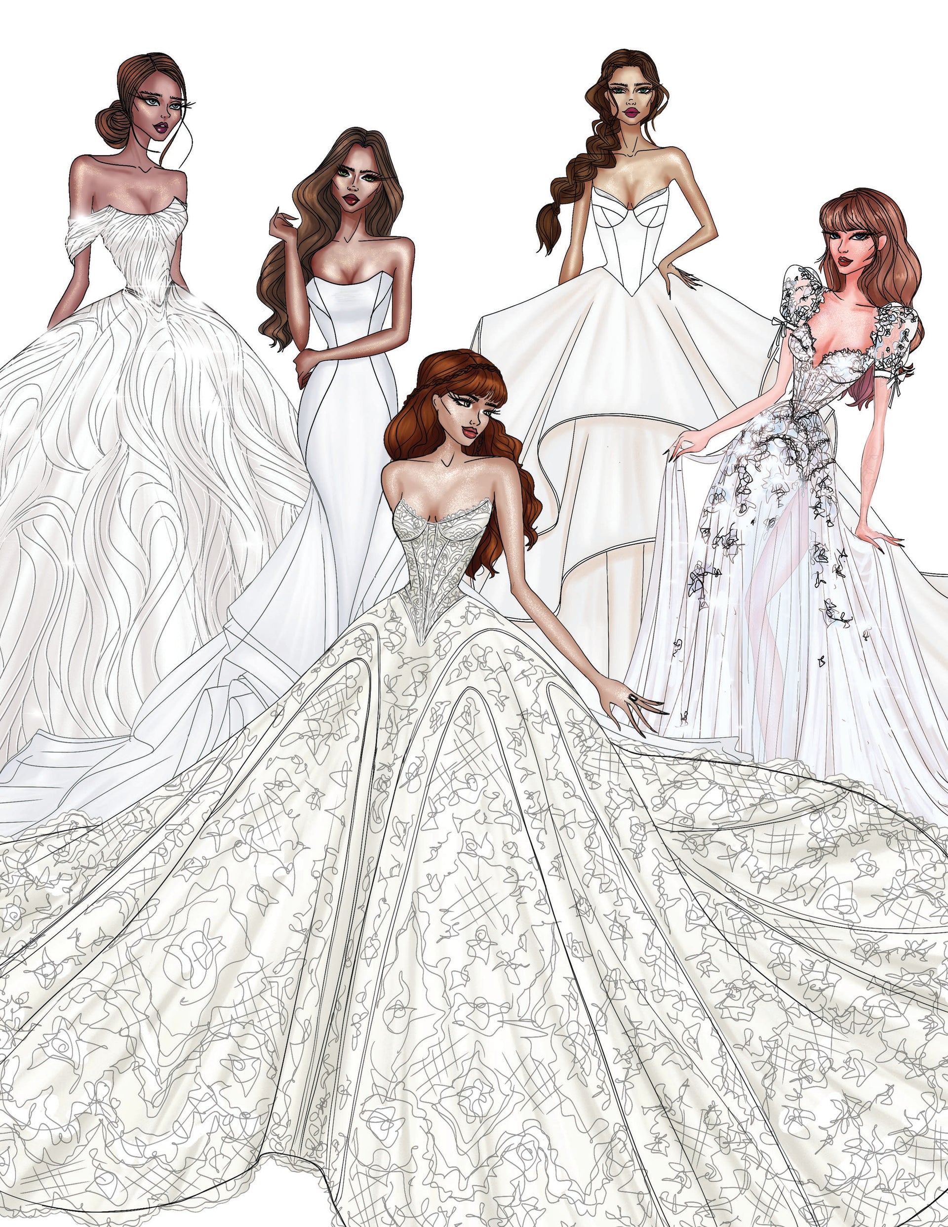 fashion sketch wedding dress Wedding dress designs by a sketchbooker