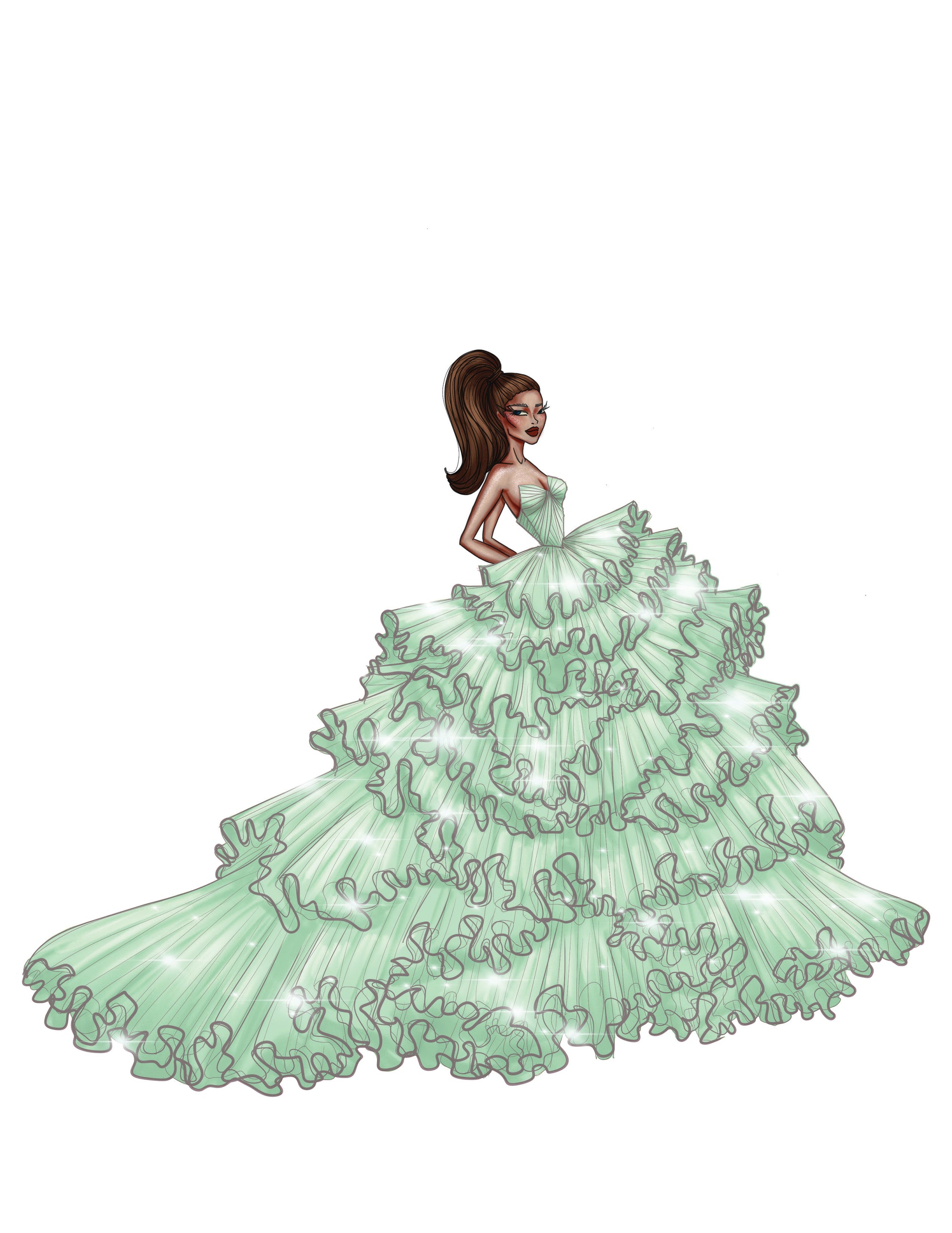 design drawing dress Simple Dresses drawings step by step / Fashion illustration drawing / Fashion design Illustration