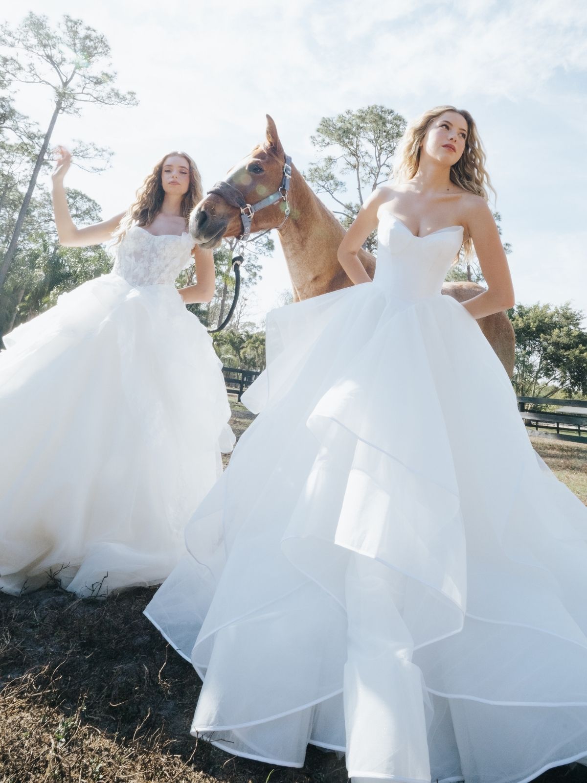 wedding dresses near me Dress Stores Lakeland, FL area Thin appliqued straps are delicate and dainty and in allover Chantilly lace Hayley Paige Bridal